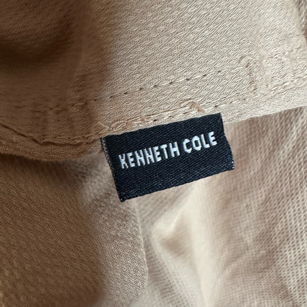 Kenneth Cole Beige Casual Button Down Shirt 100% Cotton - Picture 8 of 9